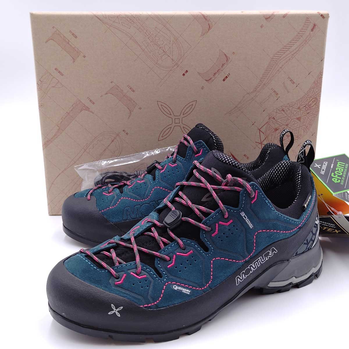 【中古・未使用品】モンチュラ YARU GORE-TEX ヤル 登山靴 トレッキングシューズ サイズUK5.5 (24cm) ブルーグリーン S3GA00W レディース MONTURA アプローチ ロ
