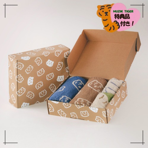 MUZIK TIGER 公式取扱店 フェイスタオル2P+ハンドタオル2P ギフトセット 韓国雑貨 プレゼント ギフト 新作