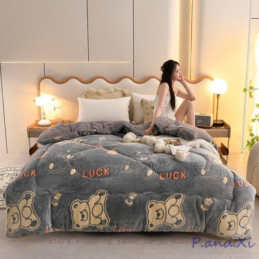 花柄 ふわふわ シングル 掛け布団 フランネル 雲に包まれる ブランケット 用 防寒 かわいい あったか 保温 キルトケット 温度をキープ 快眠