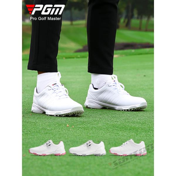 ゴルフ ゴルフシューズ ダイヤル式 ソフトスパイク レディース スパイクシューズ 防水 人工皮革