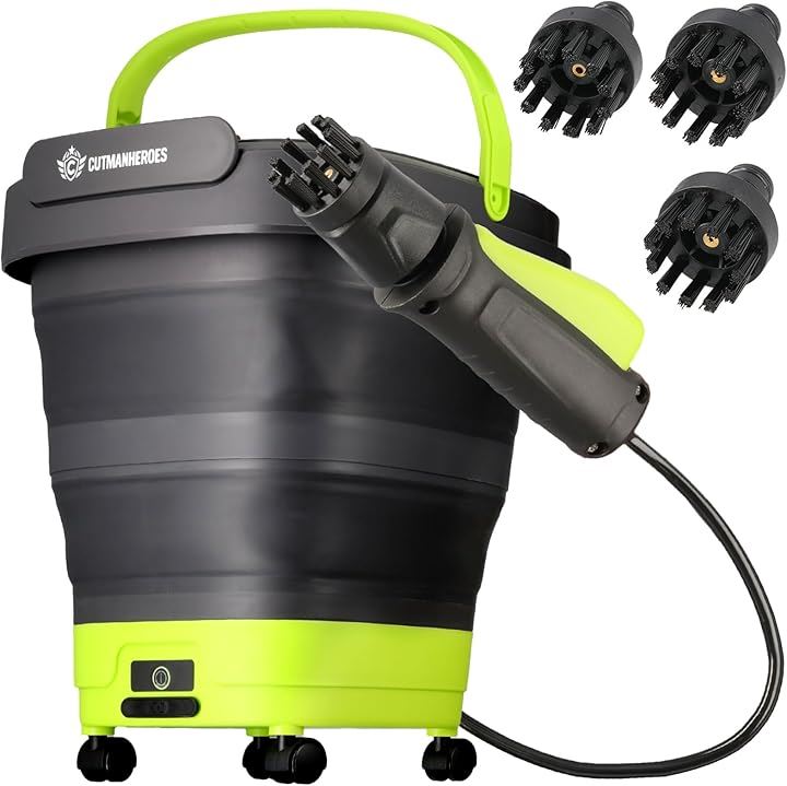 高性能スペック プロ清掃会社でも使用高圧洗浄機 軽量 コードレス 家庭用 ポータブル 折りたたみ キャスター付き ベランダ 玄関 大掃除 網戸 自転車 洗車 アウトドア (ライムグリーン)