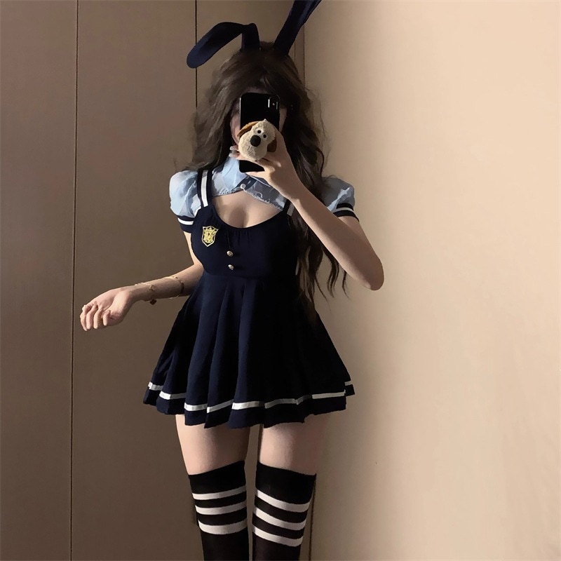 【3枚ご購入で200 OFF！】うさぎ じょけいさつジュディコスプレ せいふくユニフォームメイドバニーガールコスプレキャスター変装服