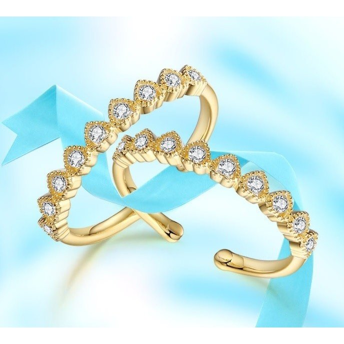 ダイヤ指輪 レディース リング ゴールド ダイヤリング シルバー925 18Kコーティング CZダイ