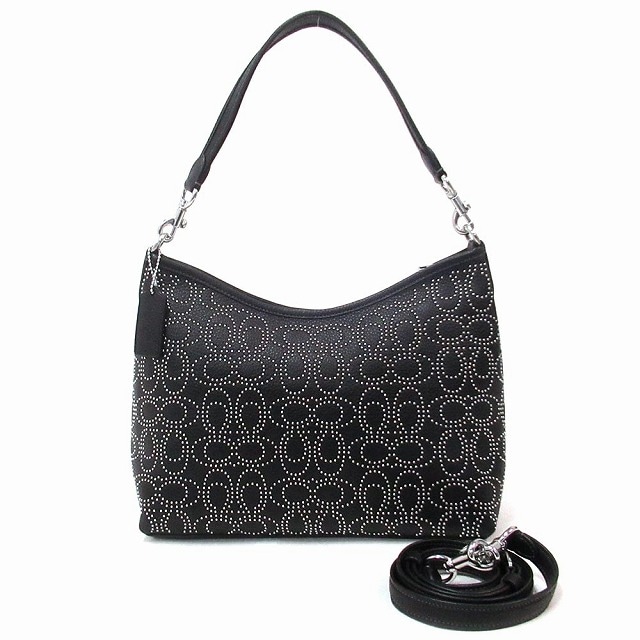 コーチ レザーバッグ COACH アウトレット シグネチャーリベット付き ローレル ショルダーバッグ CX258 SVBK