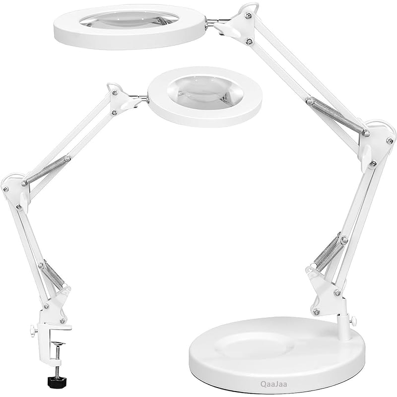 【1台2役】QaaJaa 拡大鏡 スタンド ライト付き ledライト付き スタンドルーペ 卓上ルーペ 10倍の倍率拡大鏡を搭載 折りたたみ式 角度調整可能 無段階調光 3種色温度 USB給電 置き型 8,776円