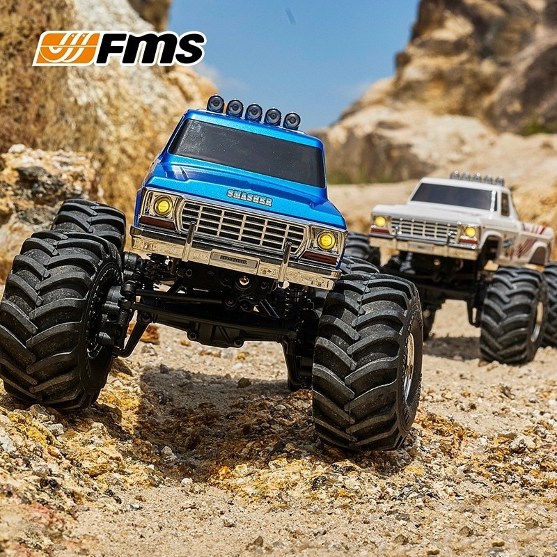 FMS 1/24 RC クローラー スマッシャー モンスタートラック 4WD 2.4GHz ブラシド RC オフロードトラック リモコンカー LEDラ