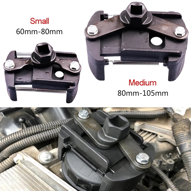 【3日以内発送】ユニバーサルキャストスチールオイルフィルターレンチ 2つの調整可能なジョー 鉗子 フィルターレンチ60-80mm 80-105mm