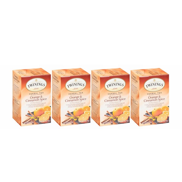 Twinings 4-SET Herbal Cinnamon Tea Orange 最大84%OFFクーポン 価格交渉OK送料無料