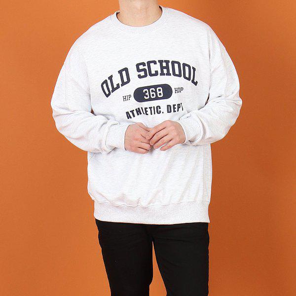 WBA メンズ ビッグサイズ OLD SCHOOL 胸プリント スウェットシャツ