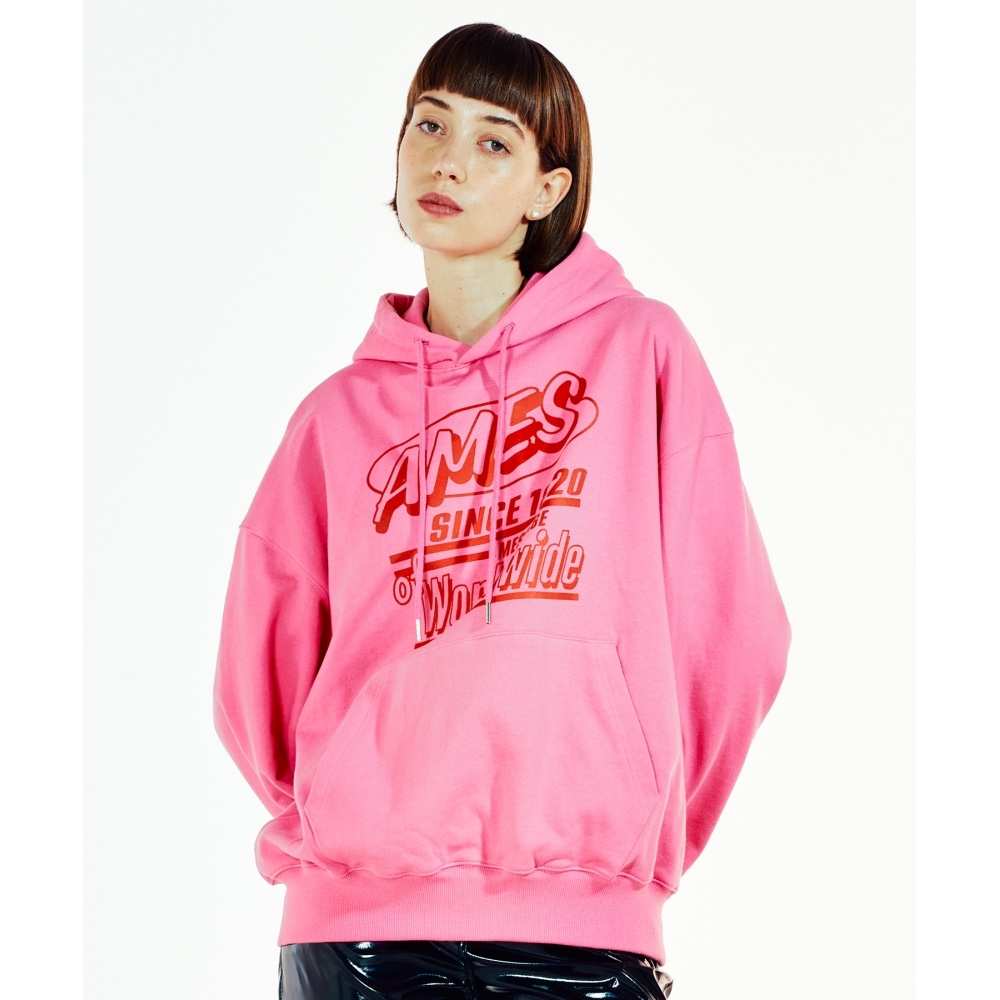 AMES-WORLDWIDE メッセージ パーカー ピンク