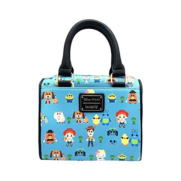 Loungefly x Toy Story Chibi Characters Allover-Print Duffel Purse (One Size, Multicolored) 並行輸入品