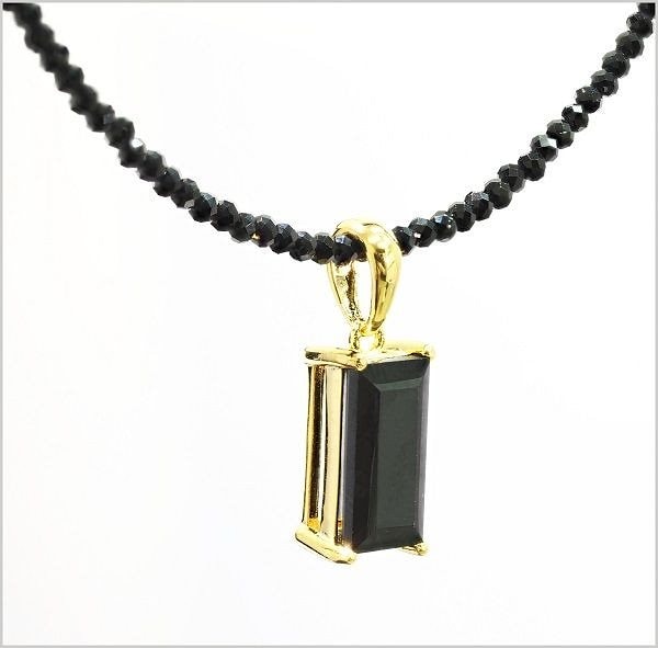 芸能人御用達高純度 天然 ブラック ダイヤモンド ネックレス 大人気 スクエアカット ゴールド(18