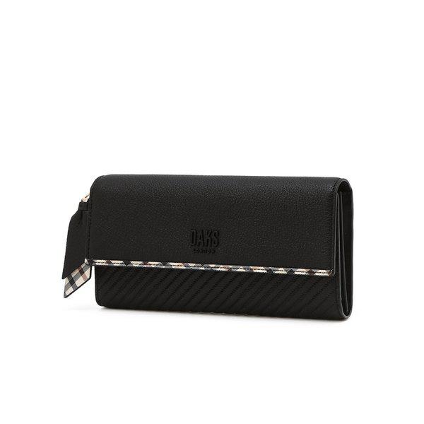 [26SS] [BUCKINGHAM] バッキンガム ブラック ロゴ装飾 牛革 長財布 DCWA6E221BK