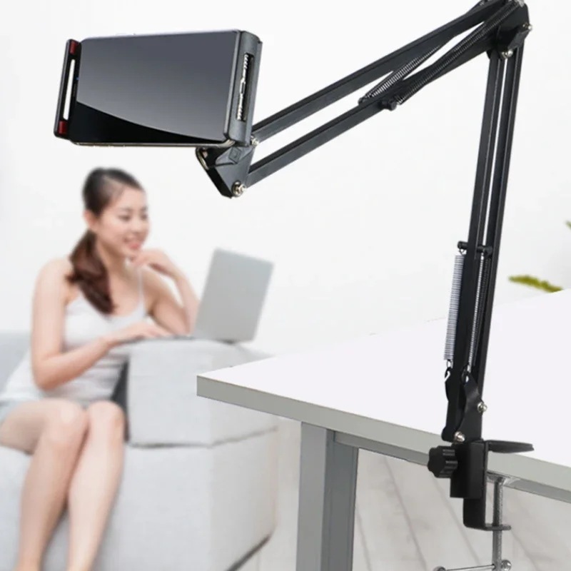 IPadスタンド用タブレットホルダー,360 回転デスクトップマウント,アルミニウムアーム,4.512.9インチのユニバーサルテーブルセル