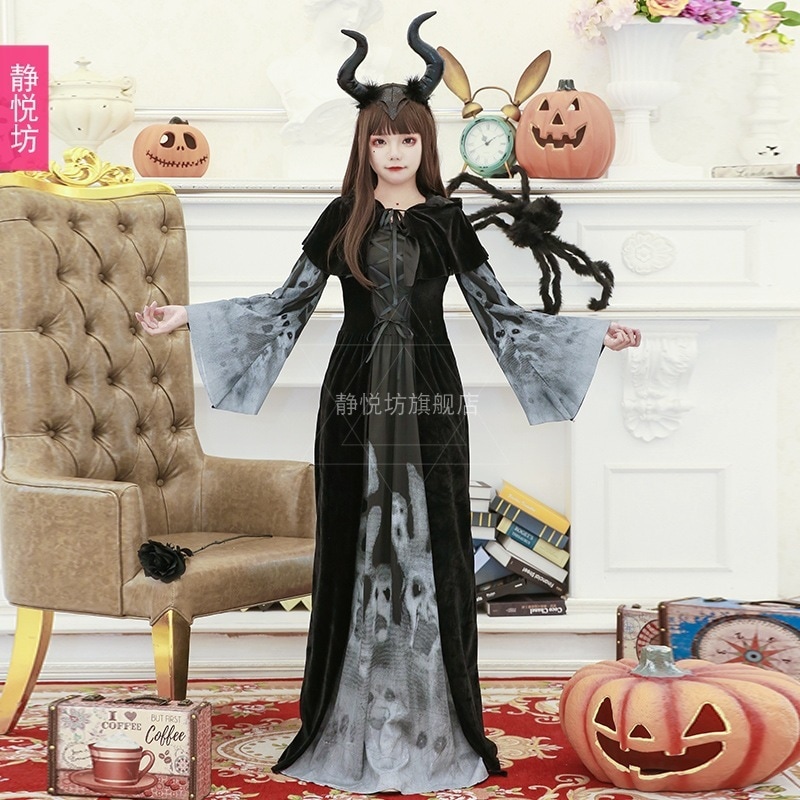 ハロウィンコスチューム ゴースト 花嫁 ゾンビ 吸血鬼 魔女 ダーク ロングドレス 大人用 ホラー ゾンビ コスチューム