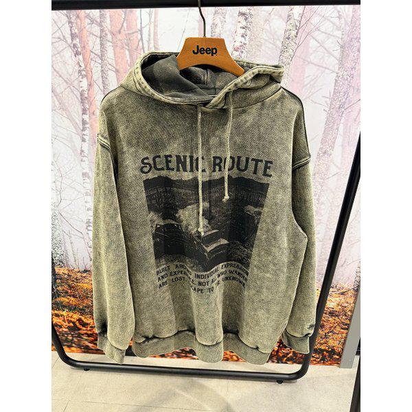 [26S/S] ガーメントダイイング ビッグプリント フード付きTシャツ(JR1THU012)