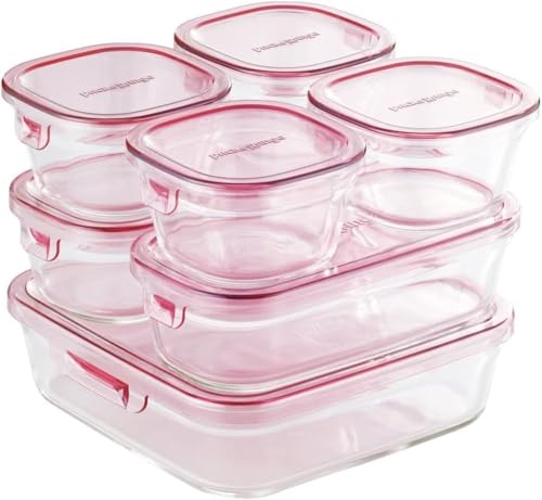 耐熱ガラス 保存容器 ピンク 7個セット