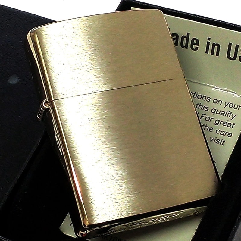 ZIPPO ライター スタンダード ゴールド 無地 ジッポ シンプル かっこいい 金タンク おしゃれ ブラスサテーナ メンズ 綺麗 プレゼント ギフト