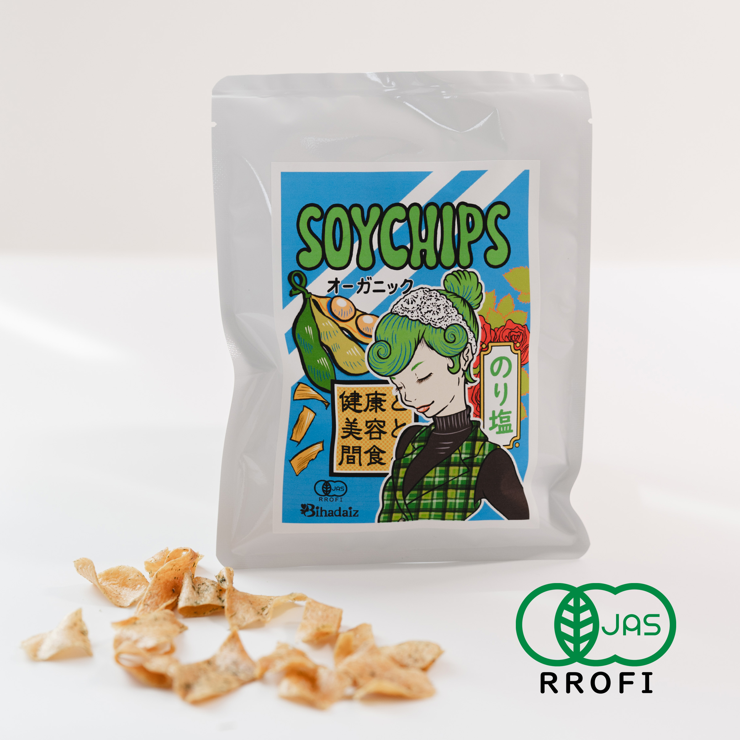 Organic SoyChips のり塩　有機JAS認証（8袋）