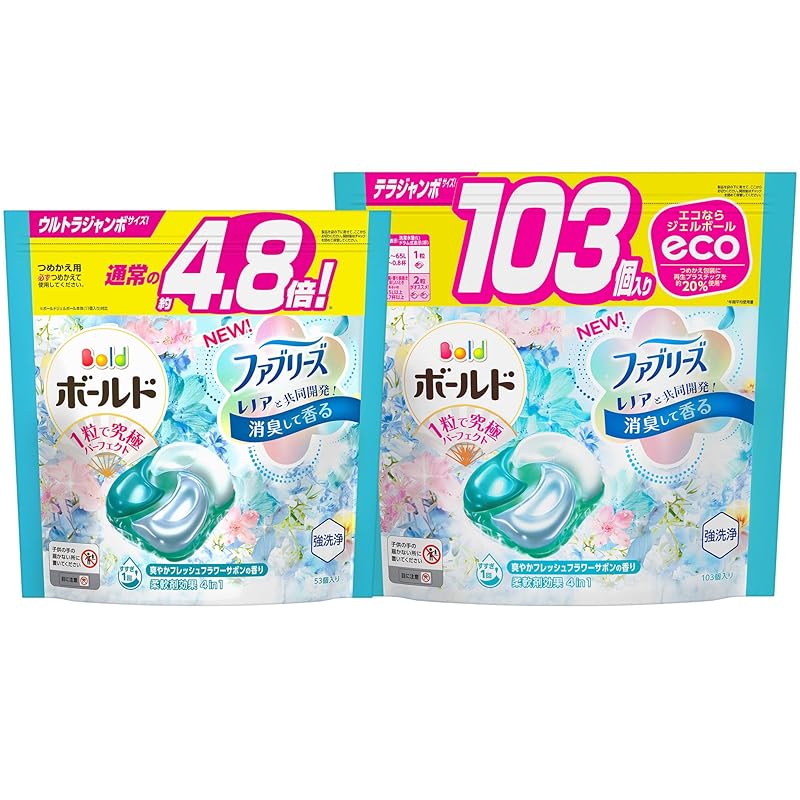 ボールド 洗濯洗剤 ジェルボール4D フレッシュフラワーサボン 詰め替え 156個 [大容量]