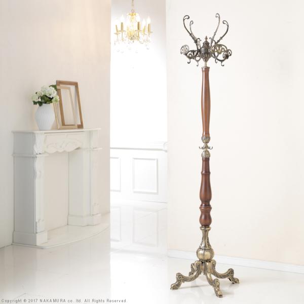 コートハンガー ハンガー ポール ラック スタンド ヨーロピアン クラシック 木製 ウッド 天然木 西洋 高級 クラシック アンティーク調 装飾 輸入品 イタリア製