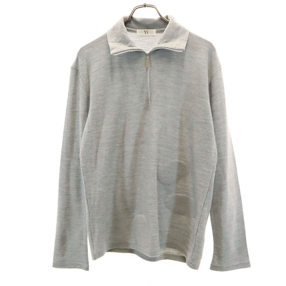 ワイズ 日本製 長袖 ハーフジップ ニット 3 グレー Ys ヨウジヤマモト カットソー メンズ 古着