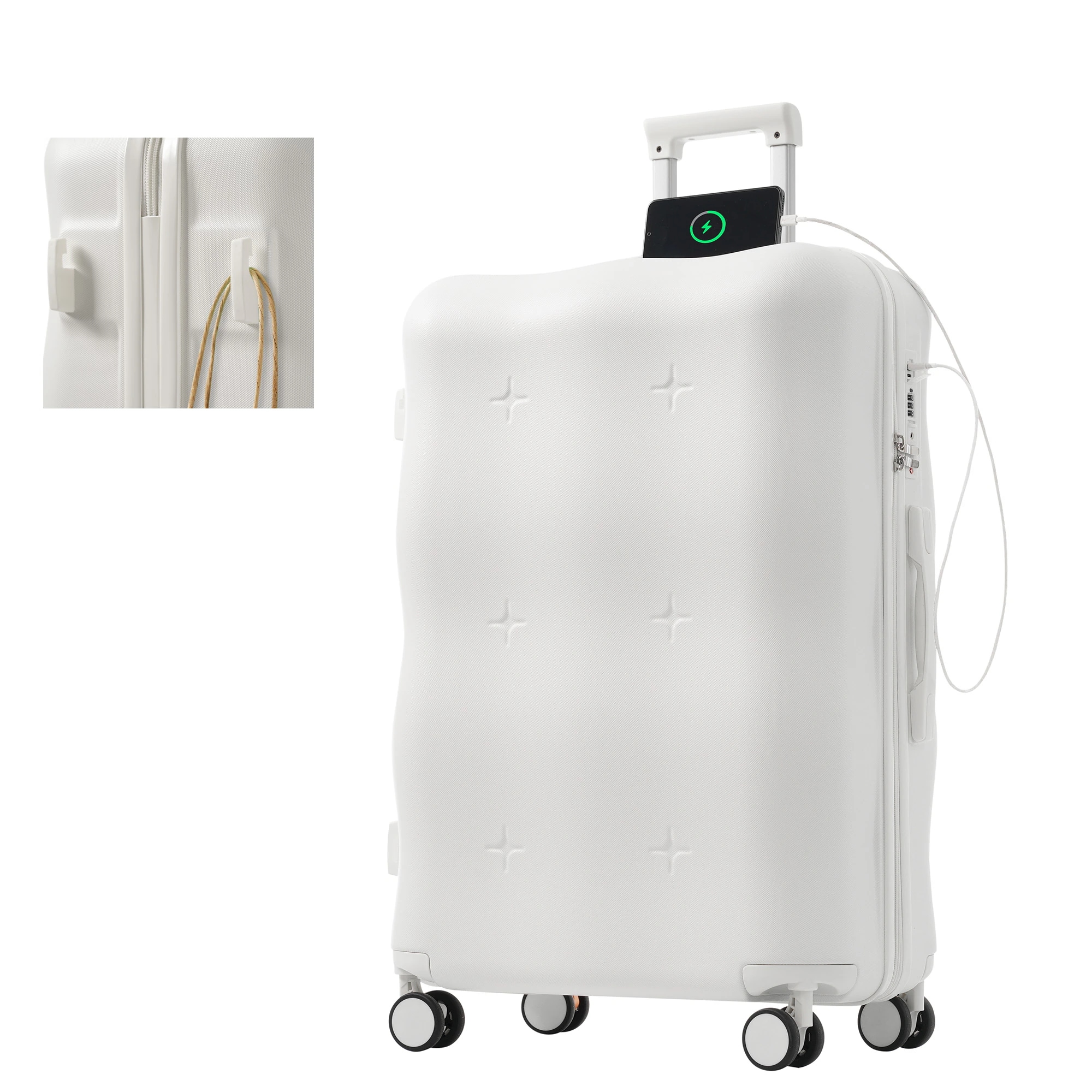 2083スーツケース Lサイズ キャリーバッグ キャリーケース USBポート付き ストッパー付き 大型 超軽量 軽量 大容量 かわいい ファスナー式 TSAロック搭載 360度回転 旅行 おしゃれ 人