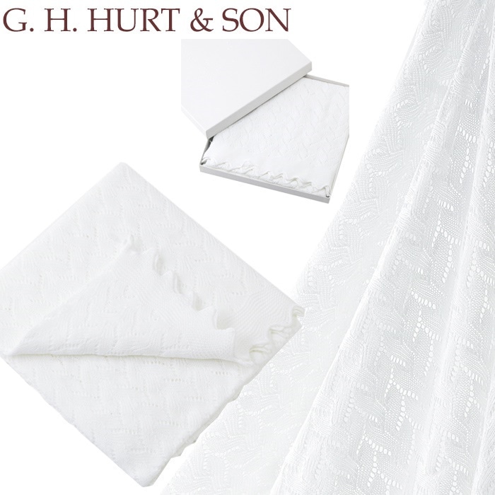 ジーエイチハートアンドサン おくるみ レーシーコットンベビーショールギフトBOX入り G.H.HURT&SON Lacy Cotton Baby Shawl レース コットン ベビー ショール レ