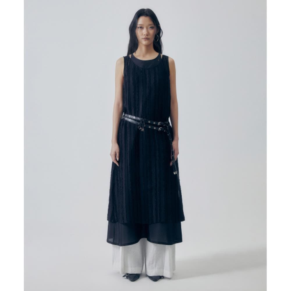 TREEMINGBIRD TwoLayer Overlap Dress Black TM2535OP005M