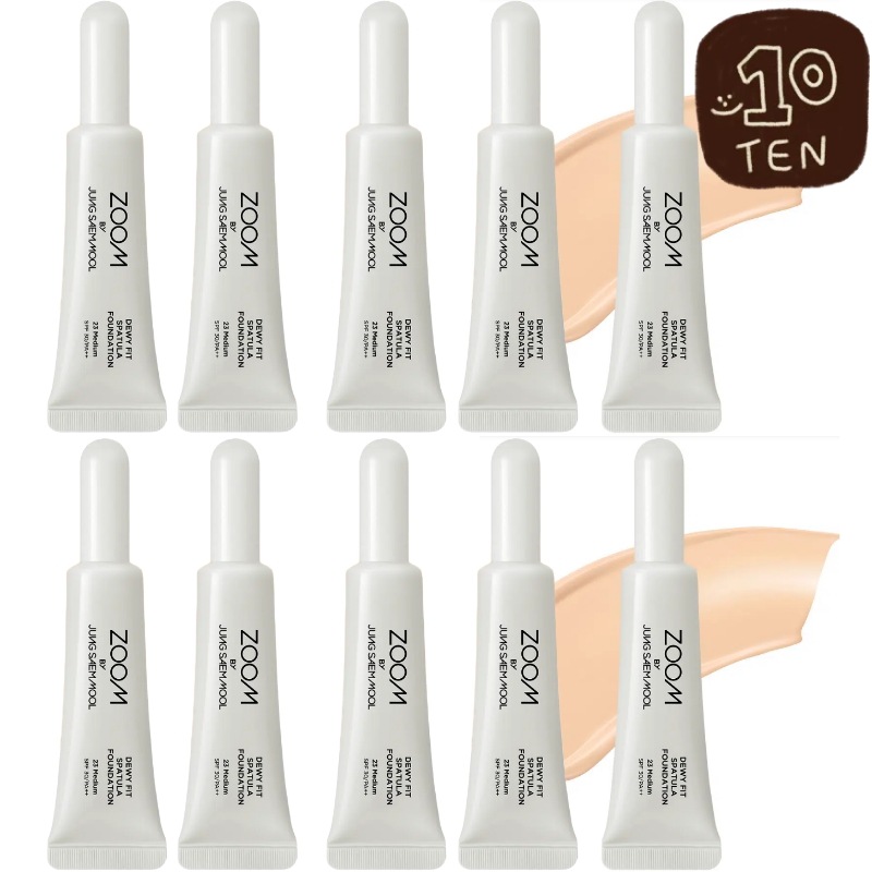 [10個 大容量]ズーム バイ ジョンサムル デューフィット スパチュラ ファンデーション 25ml × 10個 (21号 エンライト, 19号 フェアライト, 23号 ミディアム)