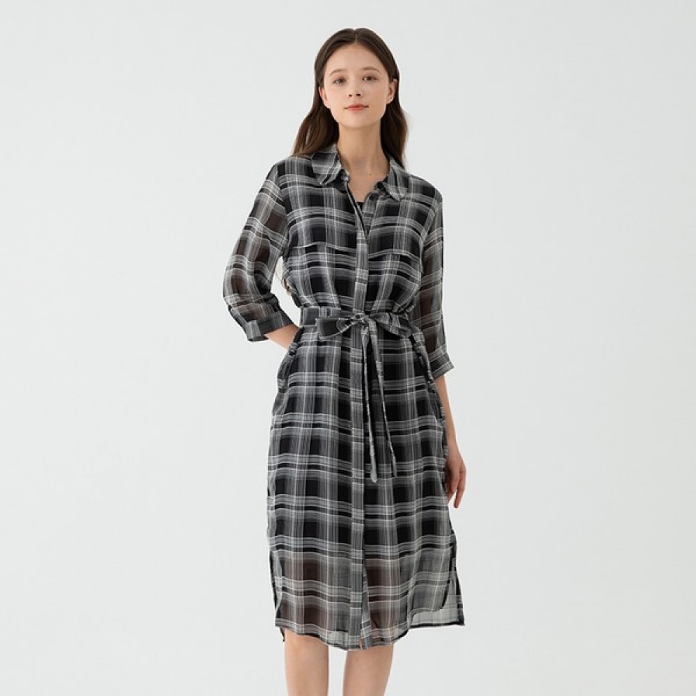 （フォレスト）シャツ型シースルーロングワンピース（SY5OP8M） 12,418円