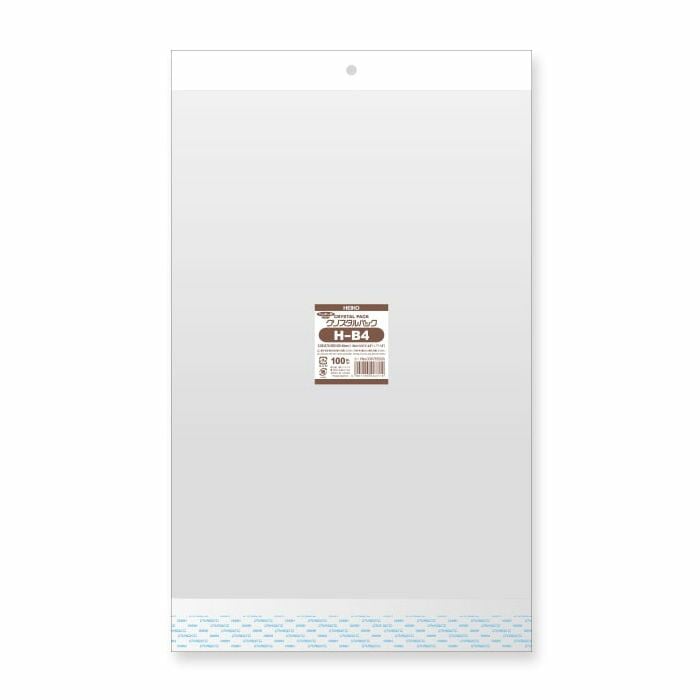 （まとめ買い）シモジマ HEIKO OPP袋 クリスタルパック H-B4 （ヘッダー付き） 100枚 幅270x高380+30+40mm 006755300 [x3セット]