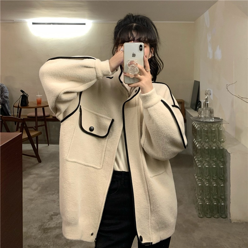 アウター ブルゾン パイピング パイピングデザイン 長袖 ポケット かわいい 大人可愛い シンプル