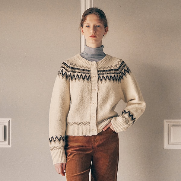 ROUND COWICHAN CARDIGAN IVORY