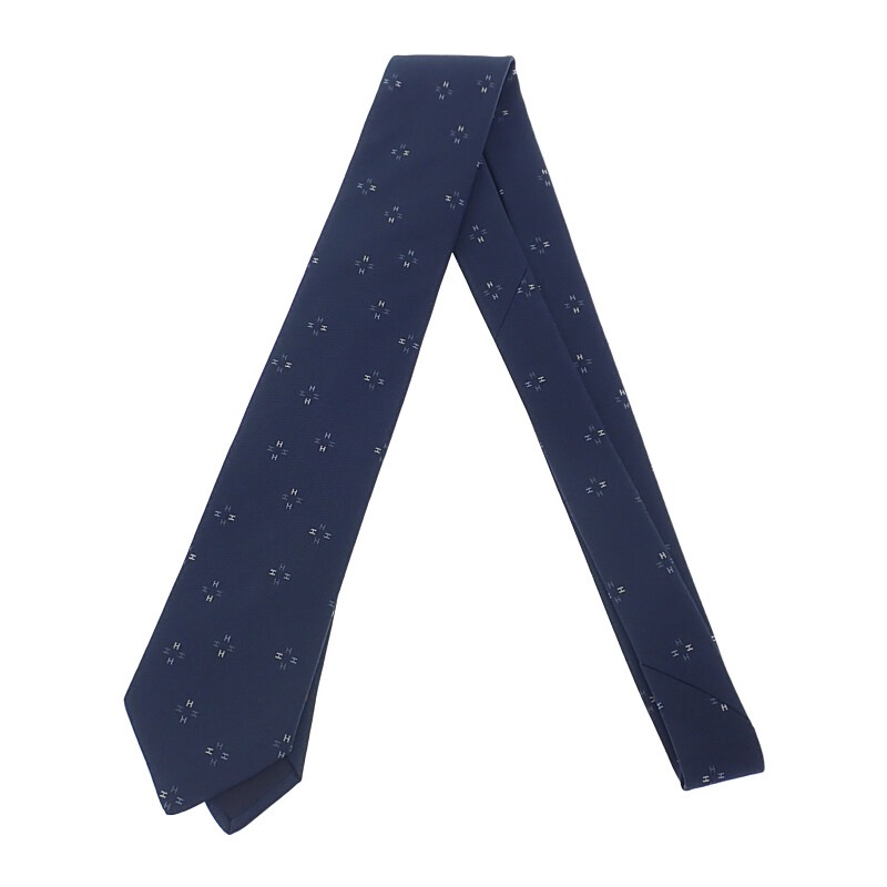 シルクタイ ペタル H339394T-02 ネクタイ シルク ネイビー メンズ 美品【SAランク】