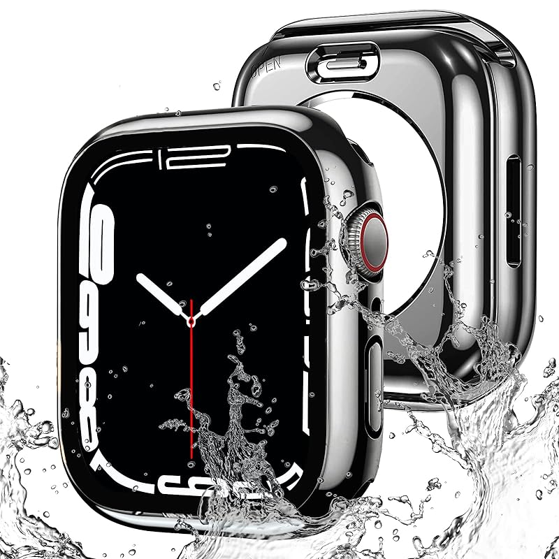 【2023夏強化版】AMAPC for Apple Watch ケース 360度全面防水 バンド 水泳スポーツ専用 ガラスフィルム 一体型 apple watch 用 カバー 360フルボディ防水