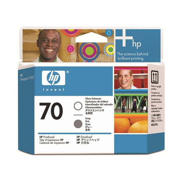 （まとめ） HP70 プリントヘッド グロスエンハンサ／グレー C9410A 1個 (×3セット)