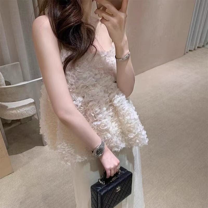 立体フラワーきれいめ大人可愛いキャミソール 5,198円