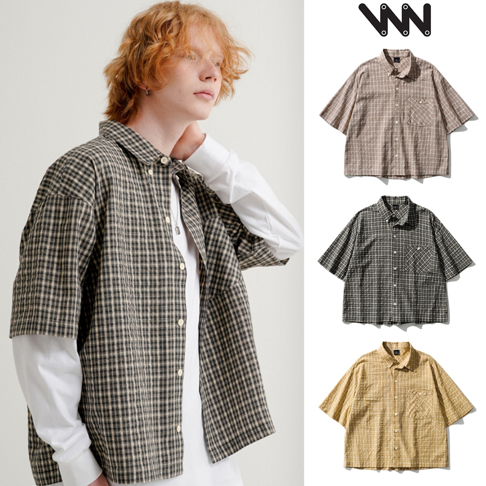 [WV PROJECT] Novel Check Short Sleeve Shirt