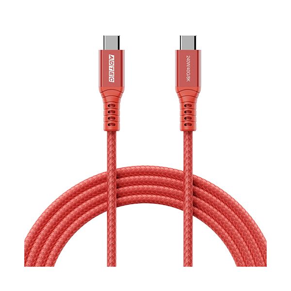 （まとめ） アドテックUSB4 Gen3 PD対応 Type-C to C ケーブル（240W出力） レッド APC-V1024CC-U4G3-RD1本 (×3セット)