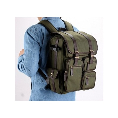 [PRO PP]高度なDSLRカメラ用バックパックバッグ / 生活防水が可能/ ノートパソコン/レインカバー 包含/ NEW PLATINA 2 Backpack - Olive