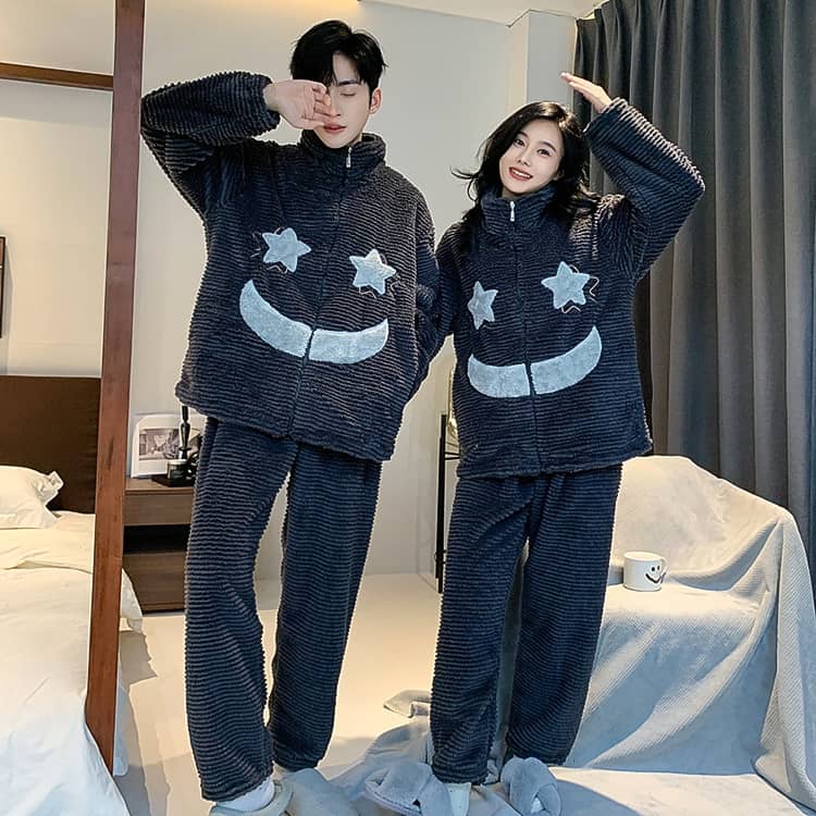 ペアパジャマ 冬 カップル ペア ルームウェア もこもこ パジャマ レディース メンズ 部屋着 おしゃれ 長袖 前開き 無地 結婚祝い プレゼント ペアパジャマ 記念日 寝巻き ナイトウェア 暖かい