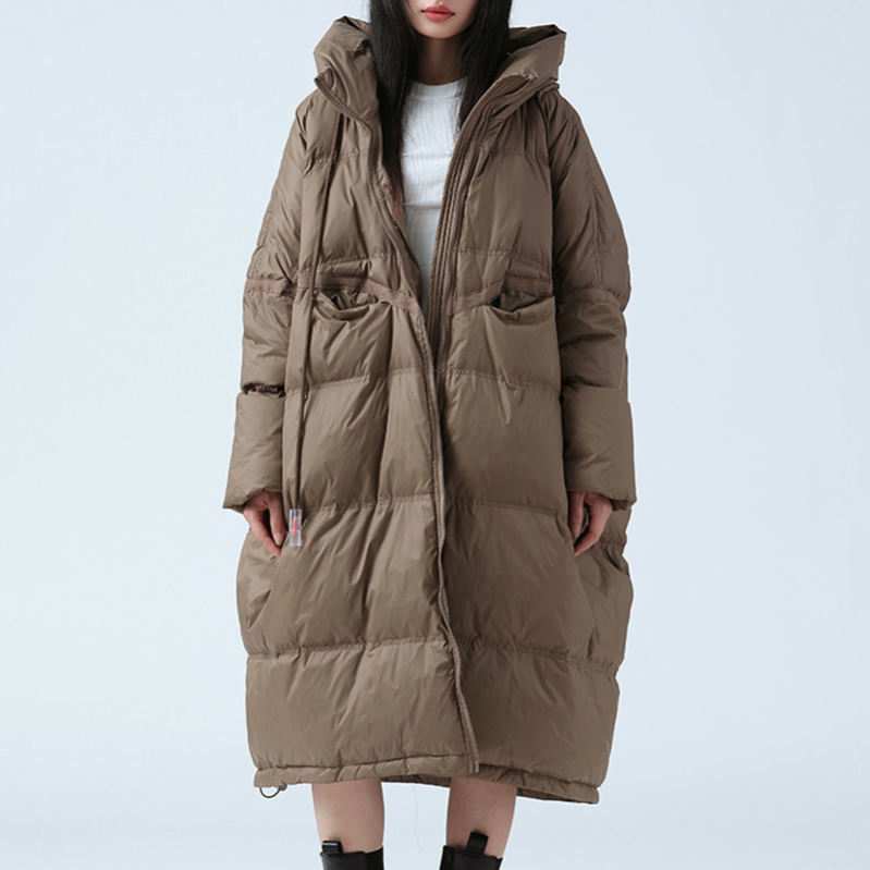 ダウンジャケット レディース 厚手 ダウンコート ベンチコートダウンジャケットフード付き 無地 ロング ジップアップ フード付き ロングコート ダウンパーカー インナーダウンコート カジュアル 保温