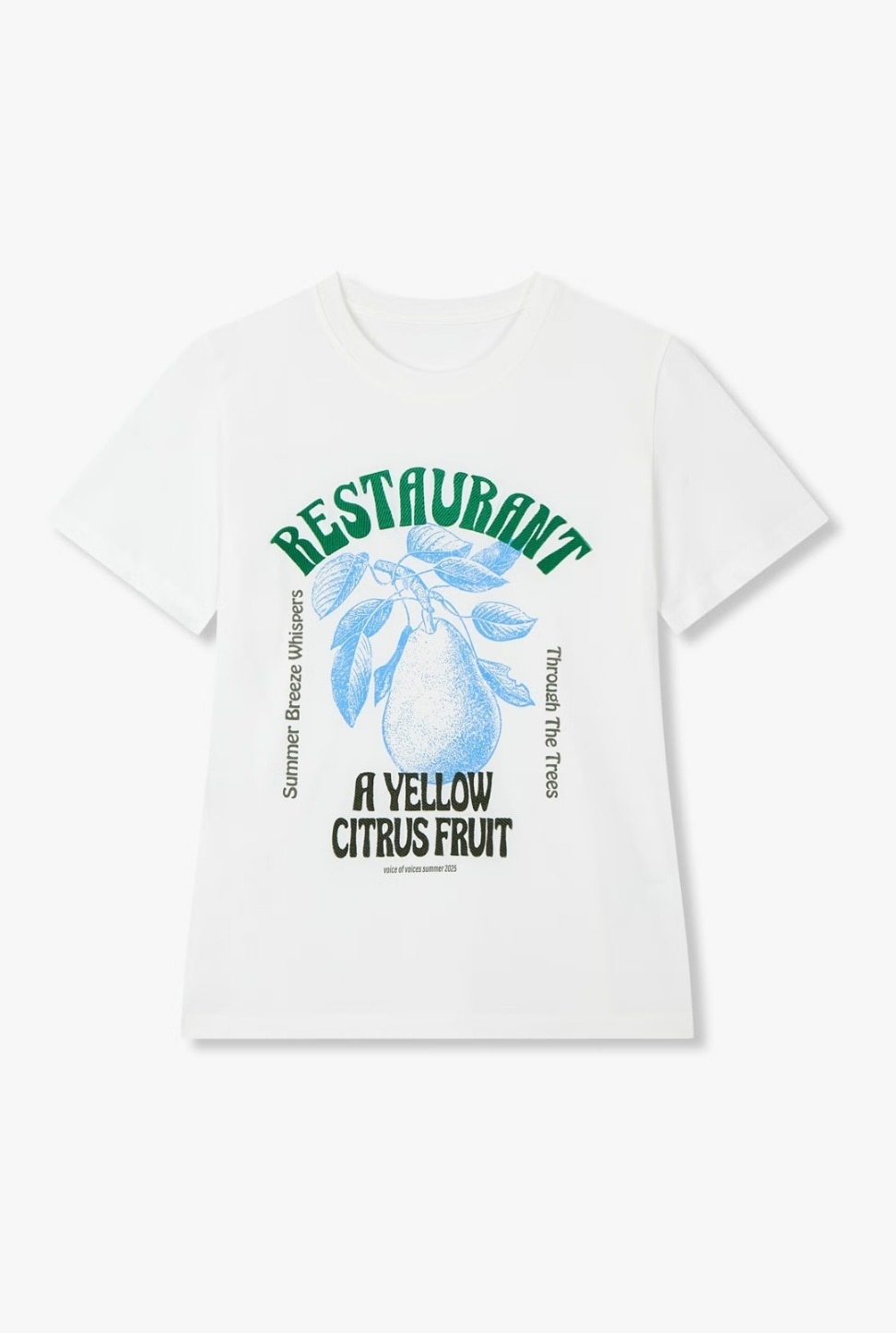 フルーツ プリント クルーネック Tシャツ