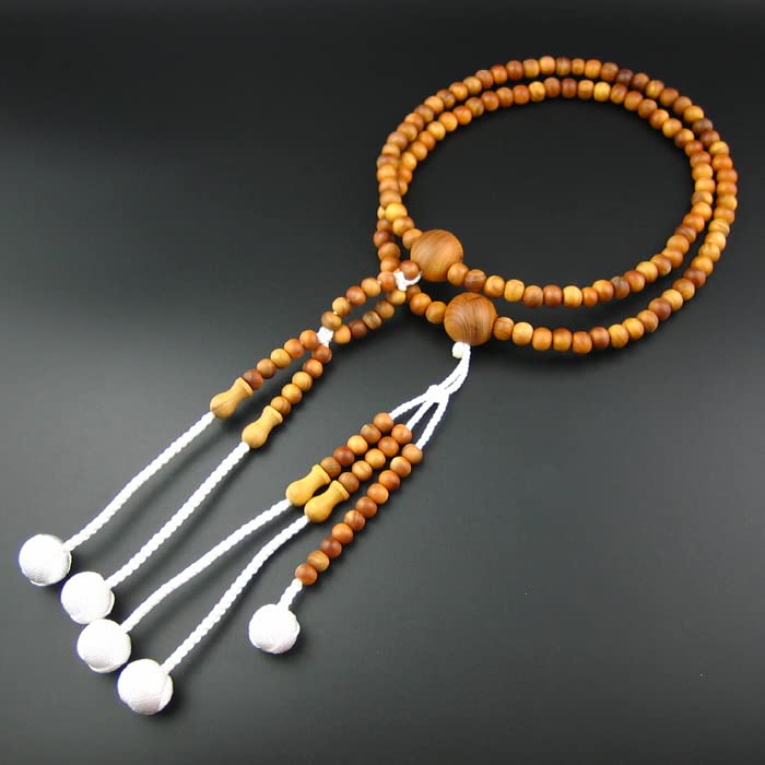 妙蓮花 創価学会 念珠 男性用 インドネシア白檀 香木 びゃくだん 尺2 木製数珠 二連数珠＋数珠袋セット 白色小田巻房 SGI数珠 praying beads 天然白檀 15,392円