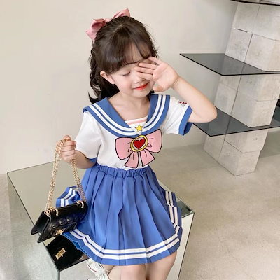 セーラームーン風 セーラー服 キッズ服 セットアッ...のサムネイル