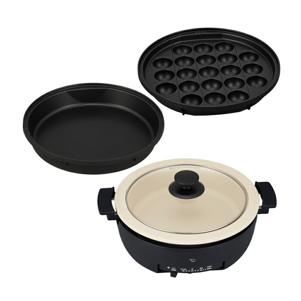 グリルなべ 直火対応 土鍋風 たこ焼き すき焼き 丸洗い 安心設計 ロングコード 3枚タイプ EP-FS30BA