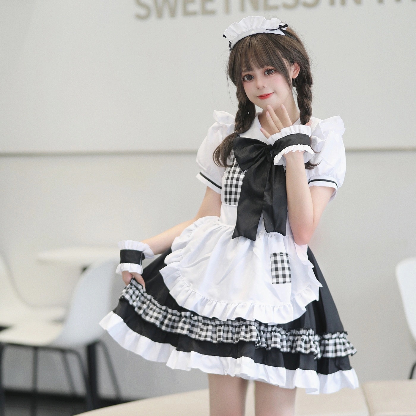 日韓かわいいlolitaメイド服セクシーコスプレ女装メイド制服ワンピースセット