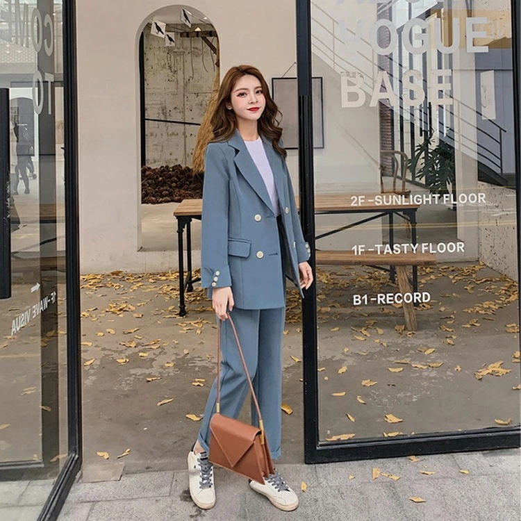 【即納】レディース　スーツ　ビジネススーツ　2点セット　セットアップ　パンツスーツ　キャリア　フォーマルスーツ　通勤　就活 事務服 　卒業式　長袖　ロング丈パンツ　office　リクルート