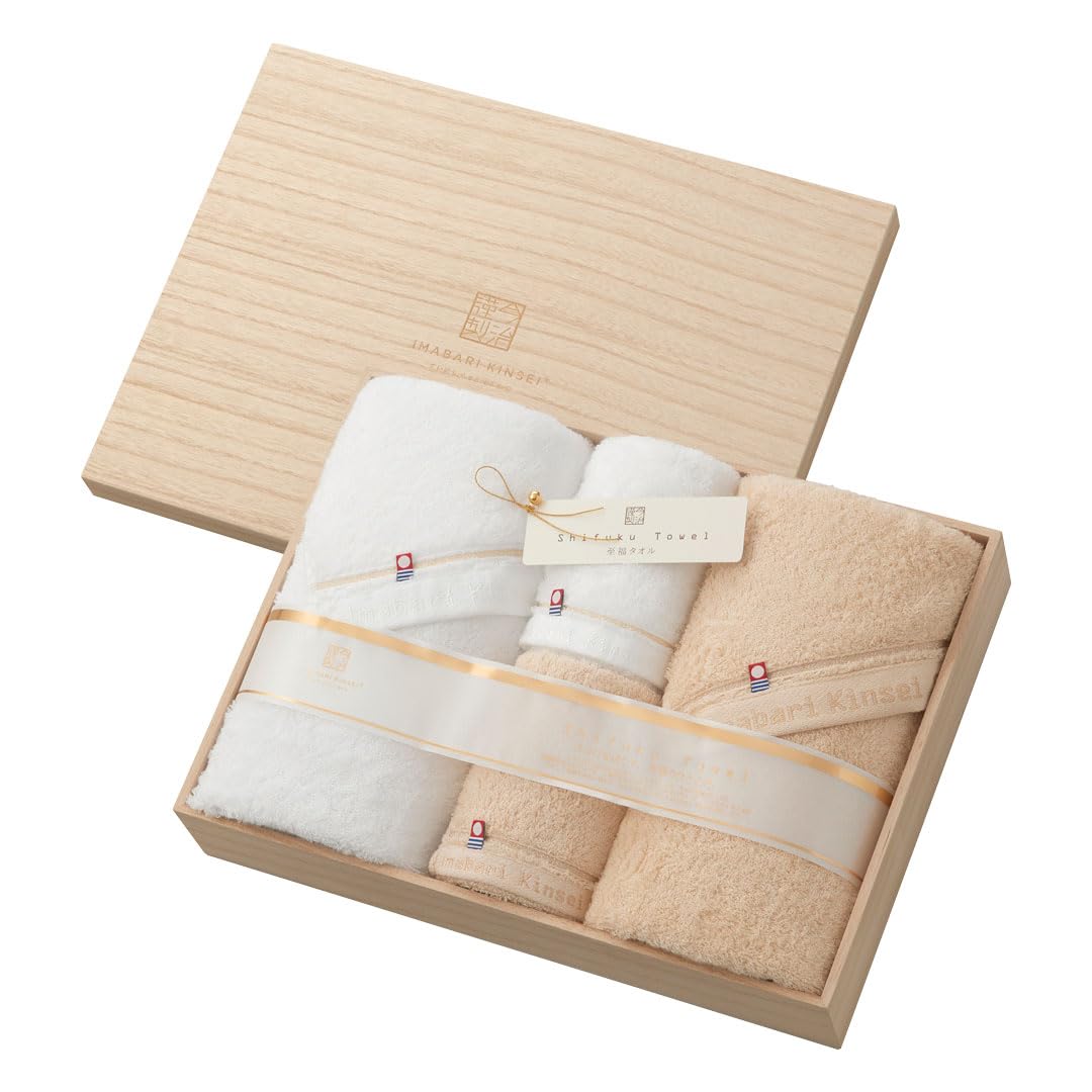 今治謹製 Shifuku Towel（至福タオル） 木箱入り SH55100 (バスタオル2P／フェイスタオル2P)